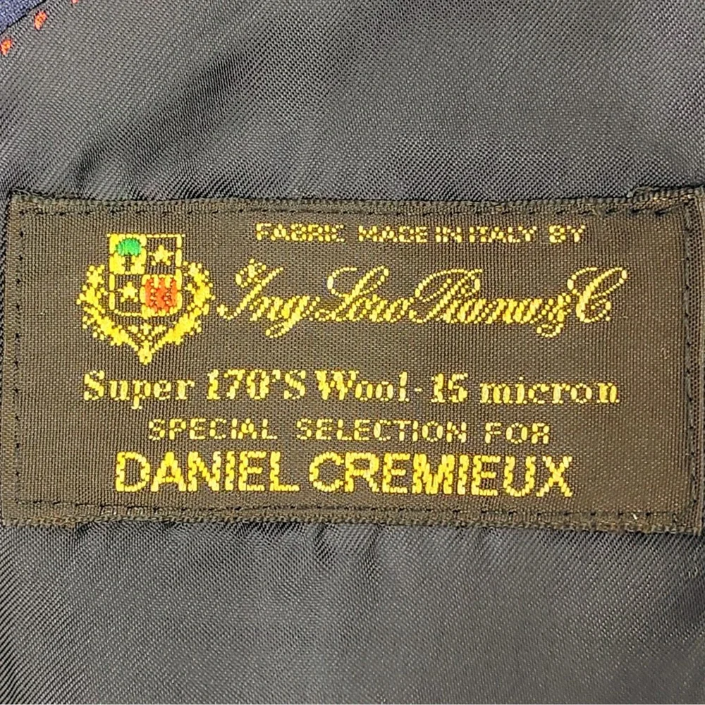 Daniel Cremieux Signature Loro Piana Super 170s Wool Silk 40R Blazer Italy Blue